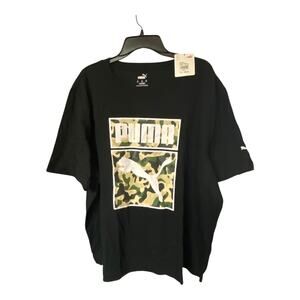 Puma Men's 3XL Urban Camo Logo Graphic Tee Shirt Black Sporty Streetwear New